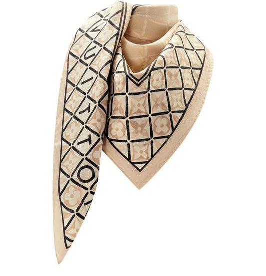 LOUIS VUITTON Monogram Flower Tile Shawl - Image 1