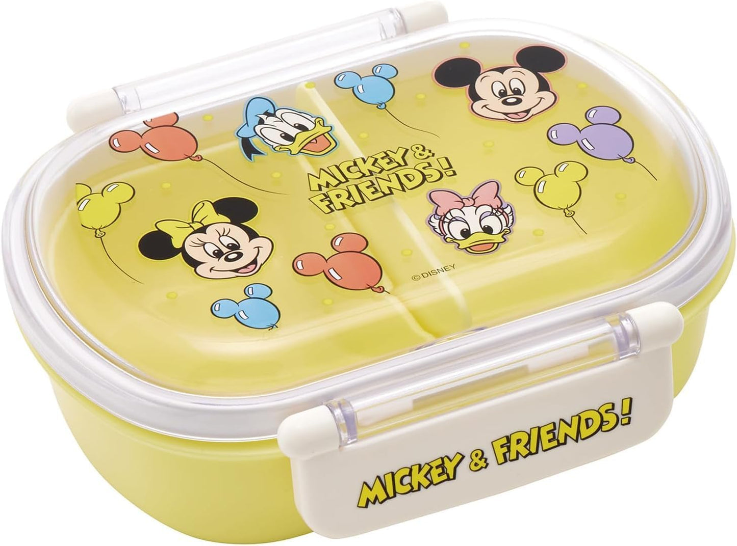 Skater QAF2BAAG-A Children's Bento Box, 12.2 fl oz (360 ml), Fluffy Lid, Made in Japan, 1 Tier, Dishwasher Safe, Microwave Safe, Disney Mickey & Friends Balloons, For Boys & Girls