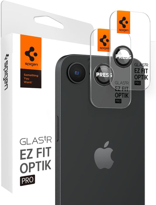 Spigen AGL09279 iPhone 16e Camera Film for iPhone SE4 Camera Protector, No Flash Interference, Includes Installation Kit, 9H Tempered Glass Lens Protector, 2 Pack