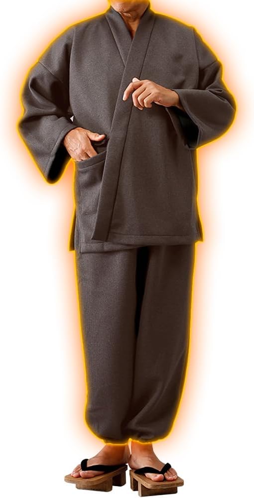 Max Cosmetics Japan 36269 Warm Thermal Storage Brushed Lined Work Clothes, Top and Bottom Set, Includes Original Cleaner, For Winter, Unisex, Made in Japan