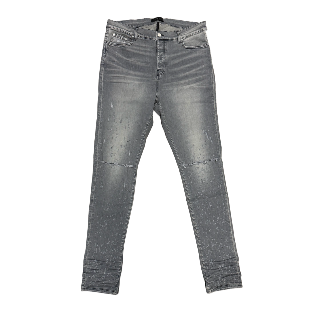 AMIRI 'SHOTGUN' GREY DISTRESSED JEANS