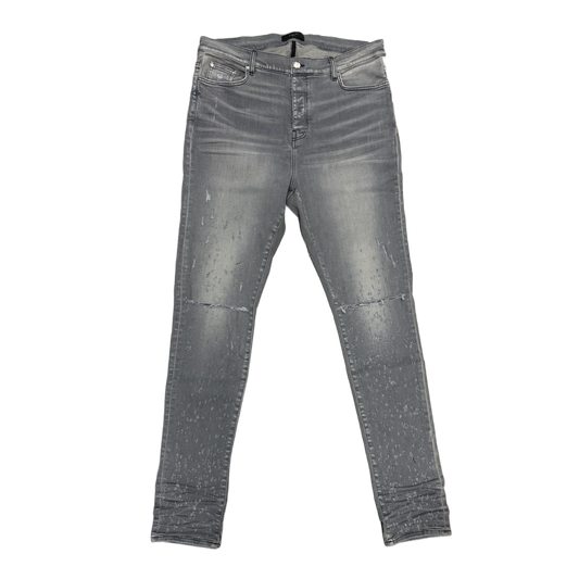 AMIRI 'SHOTGUN' GREY DISTRESSED JEANS