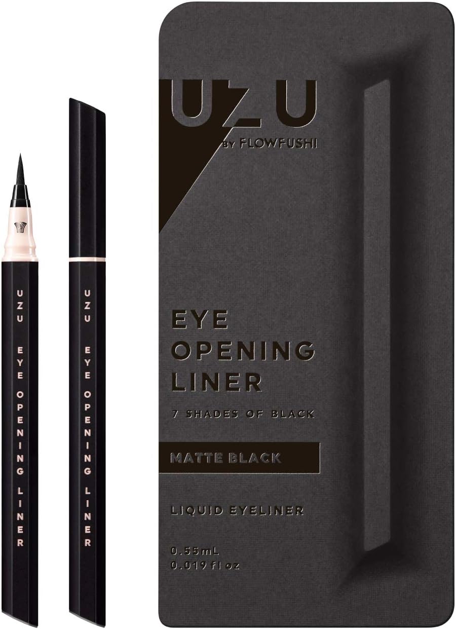 UZU BY FLOWFUSHI Seven Shades of Black [Matte Black] Liquid Eyeliner Hot Water Off Hypoallergenic