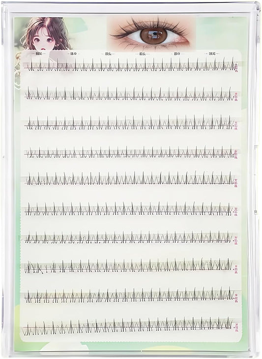 Adhesive Free 3D False Eyelashes (4 Types of Mixed Products, 200 Bundles in Total) Natural Bunch, No Glue Necessary, For Parts, Daily Makeup Compatible, 1 Second Matsueku, For Beginners, Lightweight