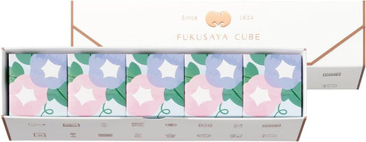 Castella Fukusaya Morning Glory Cube Gift Set, Set of 5, Includes Carrying Bag