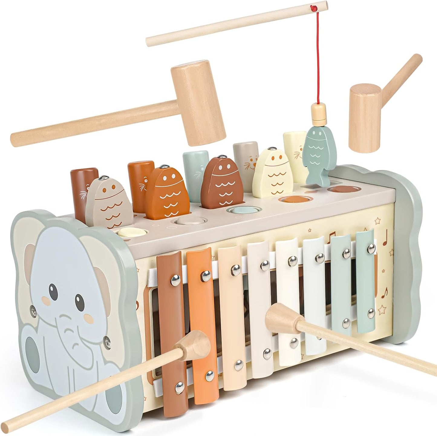 Montessori Toys for Boys and Girls, Educational Toys, Wooden Toys 1, 2, 3 Years Old, Birthday Gift, Hammer Toy, Fingertip Education, Montessori Teaching Tool, Early Development, Fingertip Training,