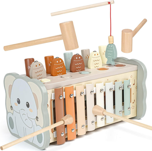 Montessori Toys for Boys and Girls, Educational Toys, Wooden Toys 1, 2, 3 Years Old, Birthday Gift, Hammer Toy, Fingertip Education, Montessori Teaching Tool, Early Development, Fingertip Training,