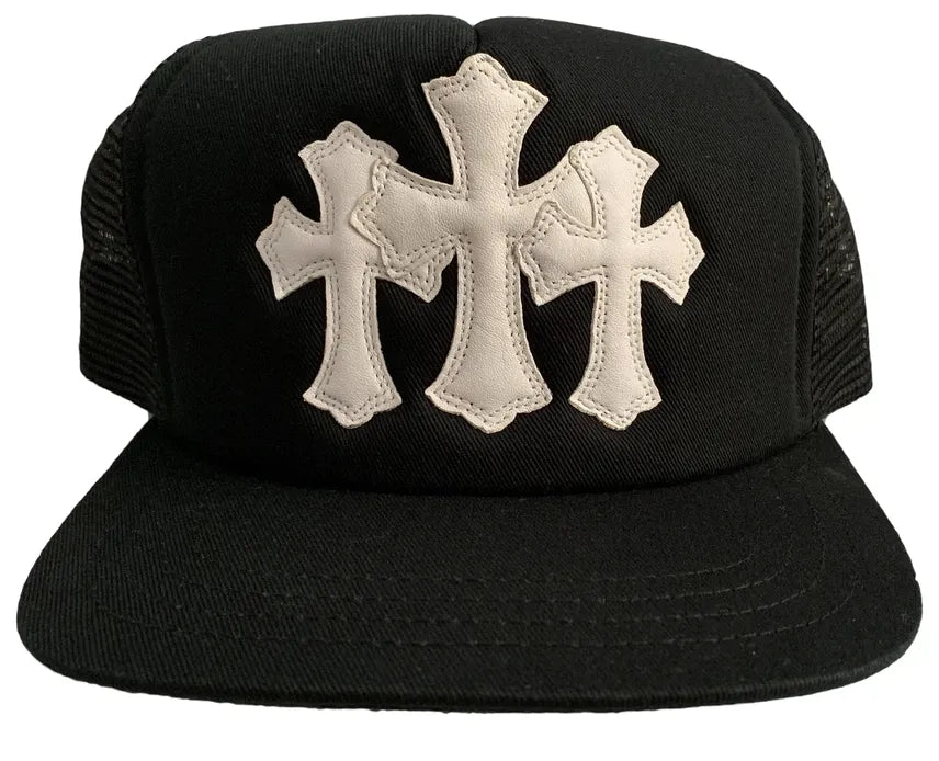 CHROME HEARTS 'WHITE CROSS' CEMETERY TRUCKER HAT