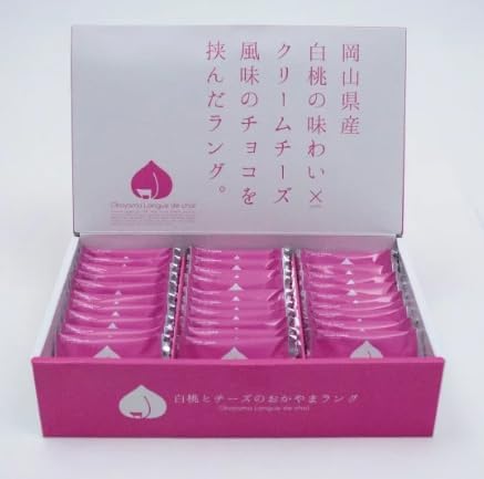 Okayama Prefecture Product Setouchi Hisamatsu White Peach and Cheese Okayama Lang, 30 Sheets, Okayama Souvenir Langdosha