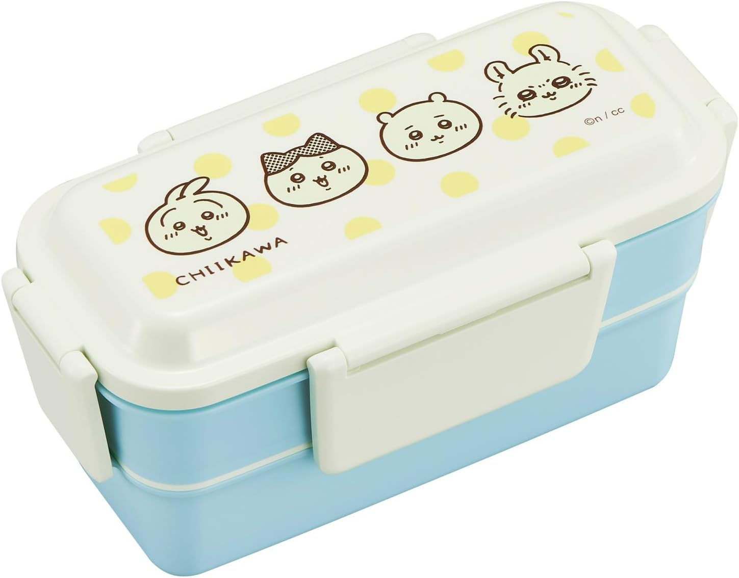 OSK Bento Box, 2-Tier with Divider, 600ml, Chiikawa CKW No.5, Made in Japan, Antibacterial, Dishwasher and Microwave Safe, PCW-600S