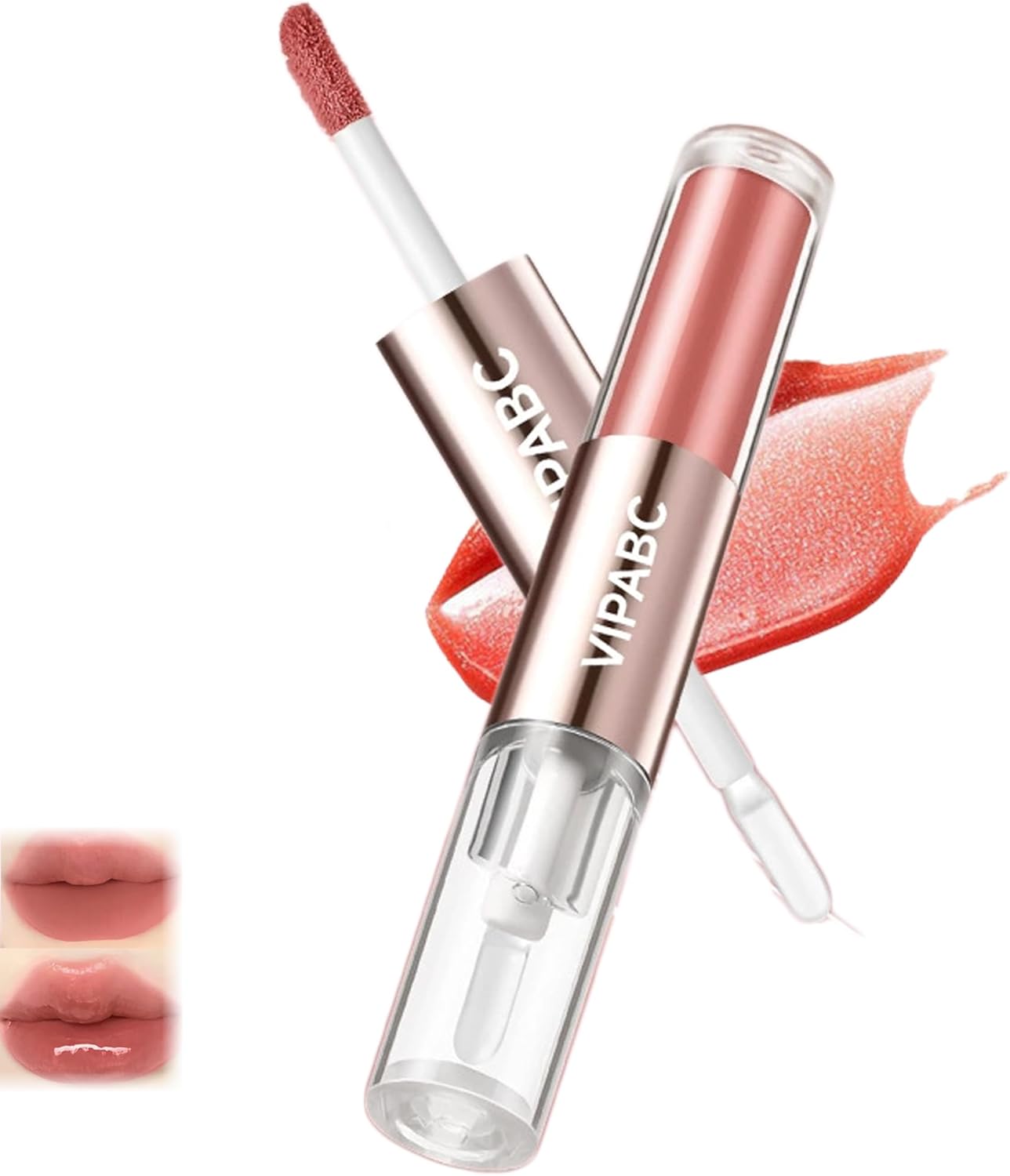 Lip Gloss 2-in-1 (2025 Model) Double Ended Lip Tint Lip Oil Tint Lip Tint Lip Tint Lip Tint Lip Tint Lip Oil Tint Lip Tint Won't Fall Off Popular Long Lasting Moisturizing Gift (Wine Red)