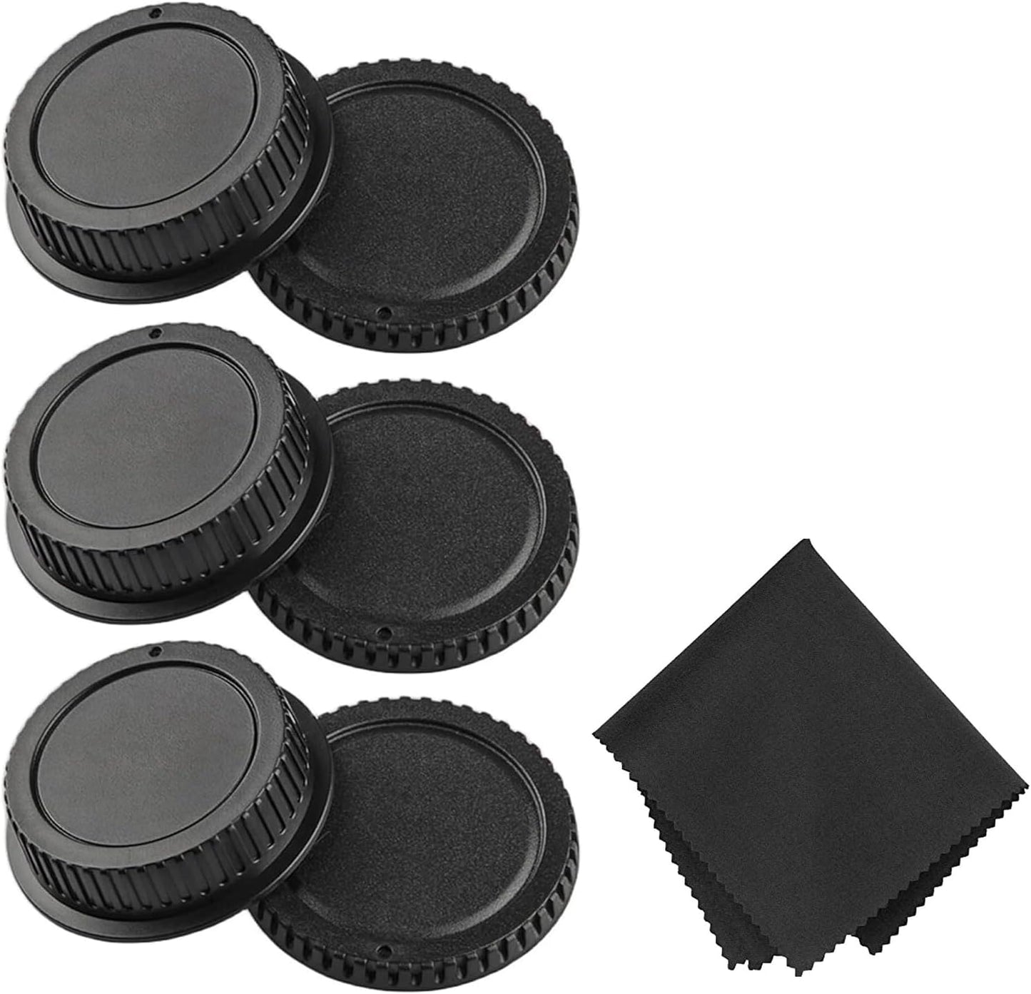 [Set of 3] Canon EF EF-S Mount, All Compatible, Rear Lens Cap + Camera Body Cap, Canon EF EF-S Compatible Mounts