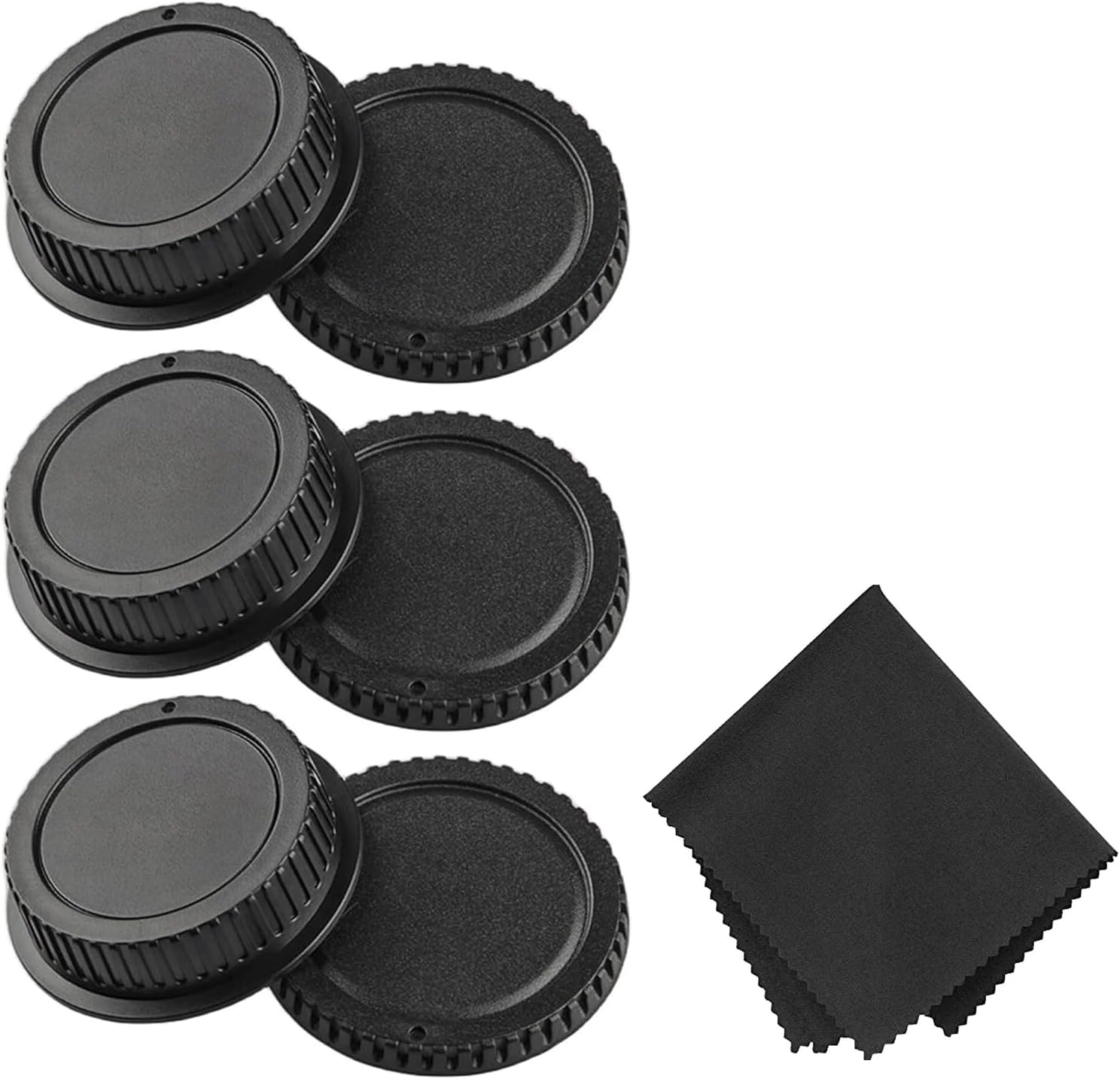 [Set of 3] Canon EF EF-S Mount, All Compatible, Rear Lens Cap + Camera Body Cap, Canon EF EF-S Compatible Mounts