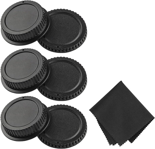[Set of 3] Canon EF EF-S Mount, All Compatible, Rear Lens Cap + Camera Body Cap, Canon EF EF-S Compatible Mounts