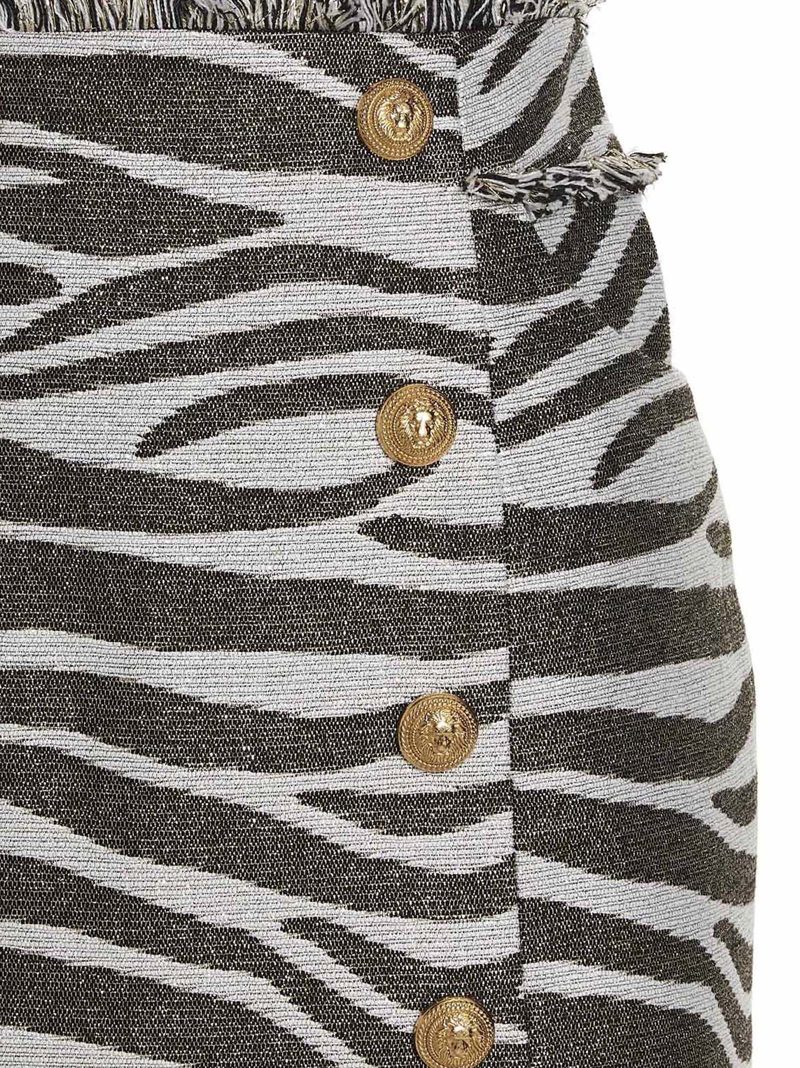 Balmain 'Lurex Zebra'スカート - Image 1