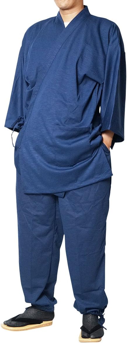 [Samui and Japanese Specialty Store, Craftsmanship Himeka] Men's Slub Knit Weave Samue Clothes, S/M/L/LL/3L/4L/5L