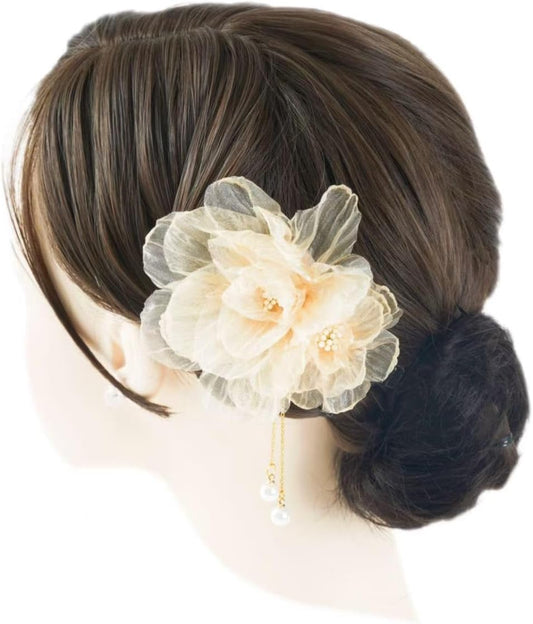 lalabeauty Yukata, Hair Ornament, Pearls, Kimono, Hair Ornament, Fireworks Festivals, Simple, Flowers, Short, Hakama, Coming-of-age Ceremonies, Graduation Ceremonies, Front Photo Shoots, Brides