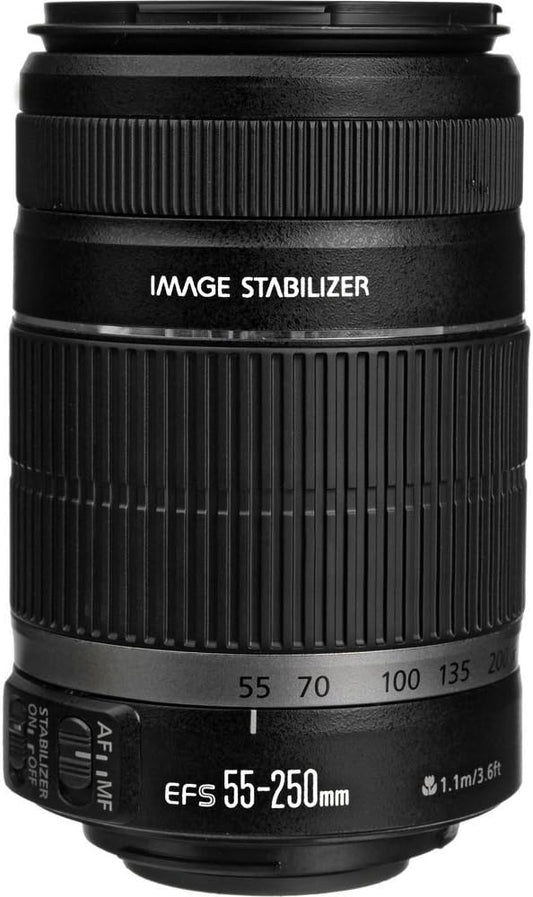 Canon EF-S 55-250mm f/4-5.6 is II Telephoto Zoom Lens for Canon EOS DSLR Cameras (White Box)