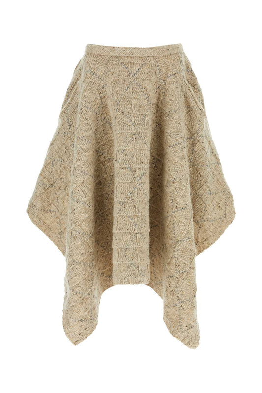 Bottega Veneta ボッテガベネタメランジカプチーノウールスカート - Image 1