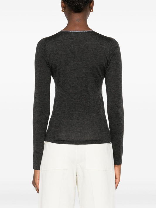 Brunello Cucinelli CashmereとSilk V Necked Seater - Image 1