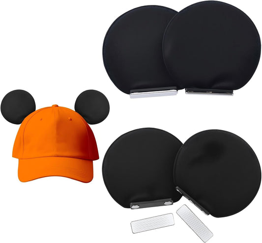 ZIYIZE 4 orejas de ratón magnéticas para sombreros, orejeras magnéticas extraíbles para gorra