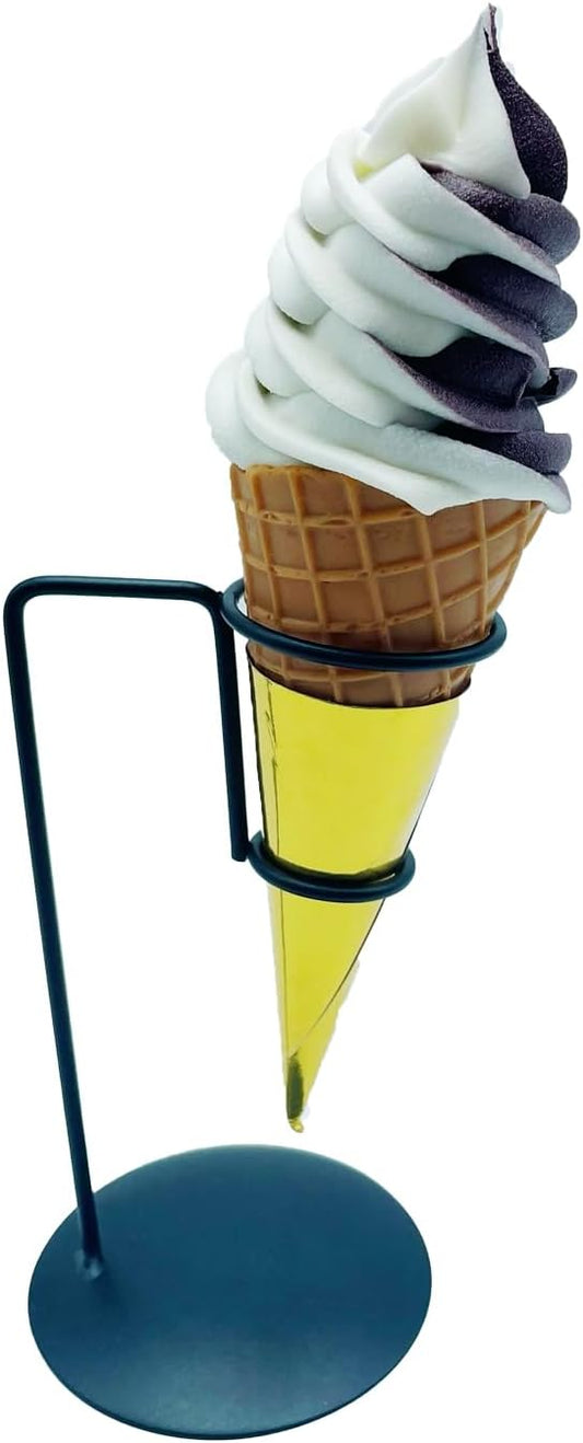 Food Sample Soft Cream Waffle Cone with Base Life-Size Cafe Restaurant Object (Mix)