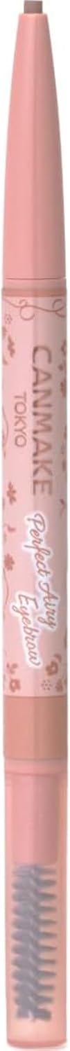 Canmake Perfect Airy Eyebrow 04 Milk Tea Brown with Brush Punching Oval Wick 1 Piece (x1)