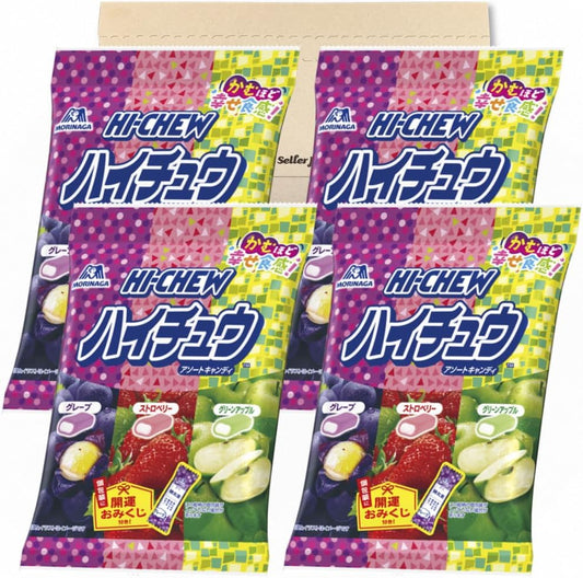 Morinaga & Co., Ltd. High Chuu Assortment, 3.3 oz (86 g) x 4 Bags, PSJBOX Hai Chu, Classic 3 Types Assorted