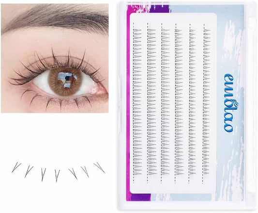 Partial False Eyelashes Under Natural Eyelashes for Point False Eyelashes, For Beginners, False Eyelashes Bundle, Home Self Pine Extensions, Large Capacity (V-Shaped Lower False Eyelashes, 0.2 - 0.3