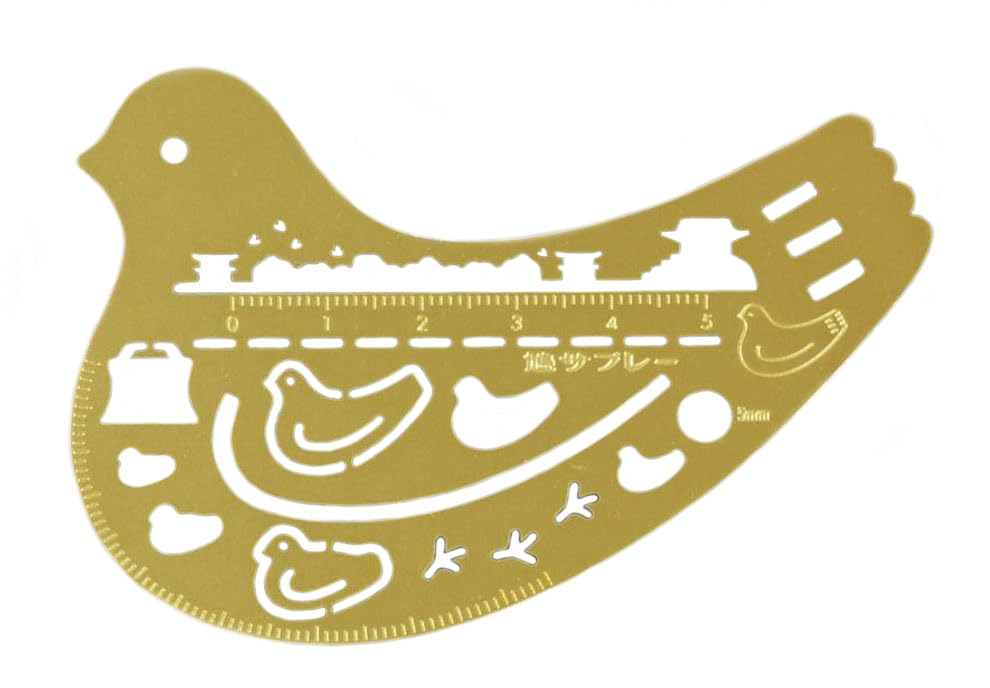 Kamakura Toyoshimaya Dove Sabre Stationery Dove Ruler Brass