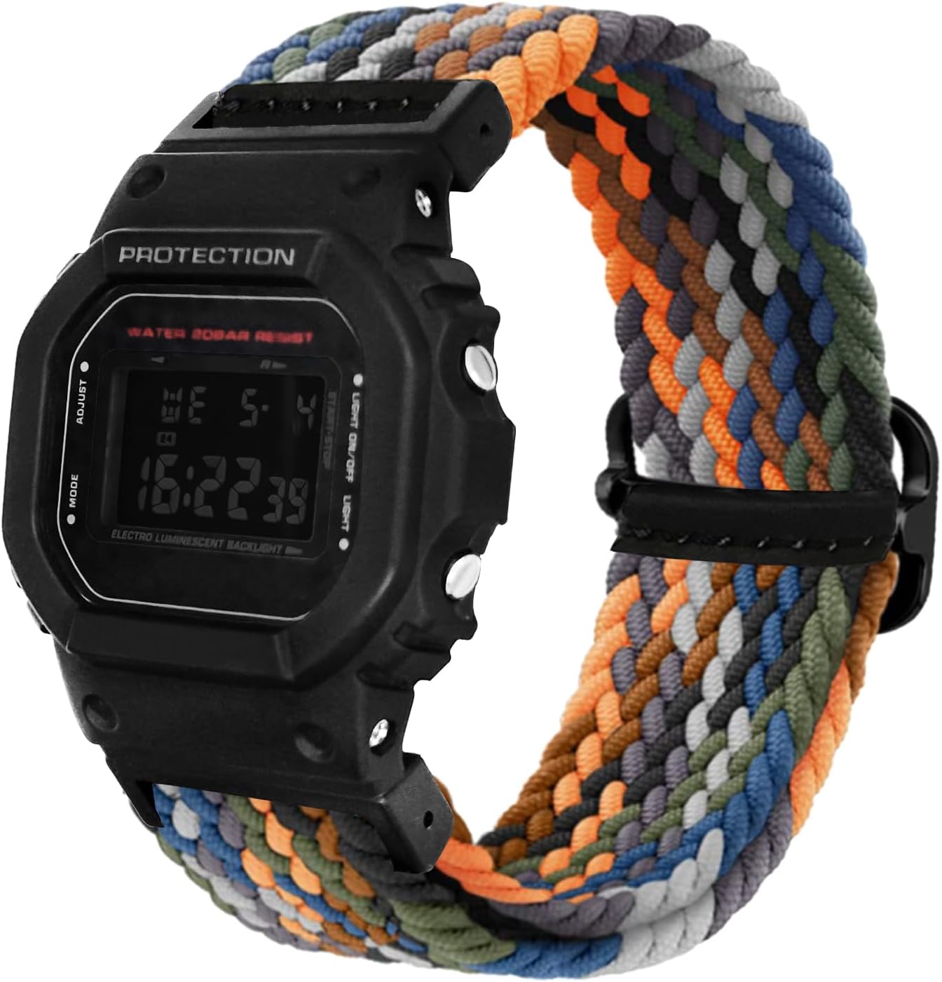 [YOOSIDE] For G-SHOCK DW-5600 / GA-2100 / GW-M5610 / DW-5700 / GWX-5600 / GW-5000 / GLS-5600 / GA-100 / GDF-100 / GLX-5600 / GB-5600 / GW-69 00 Elastic Braided Replacement Bands Belt Sport Style Soft