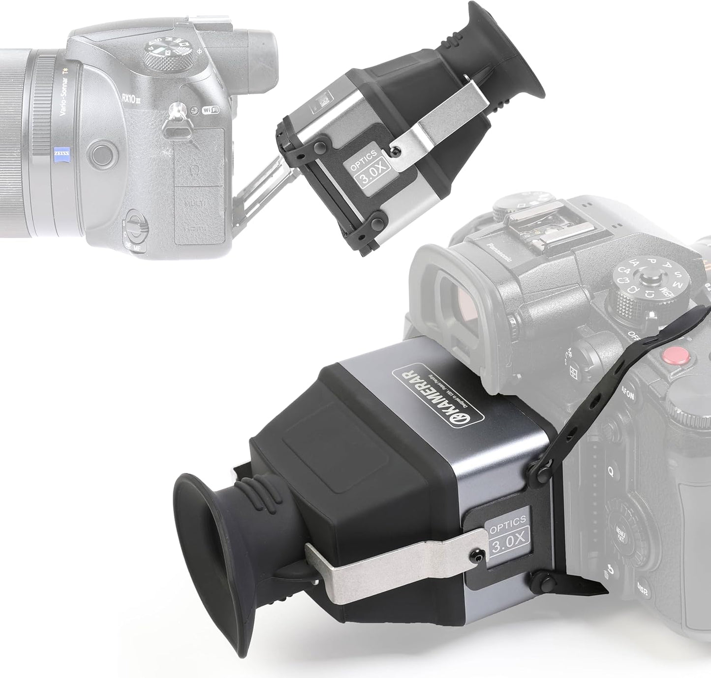 Kamerar CVF-2 LCD Viewfinder 3X Magnifier for 3" and 3.2" LCD Screens for Canon, Nikon, Pentax, Sony DSLR