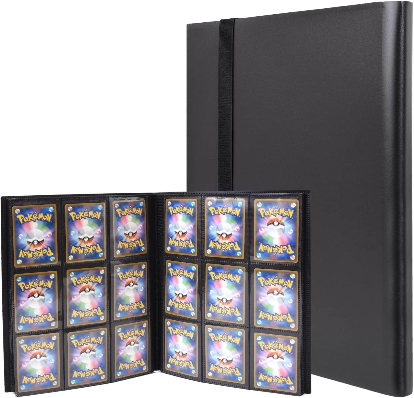 my&G Card File, Trading Cards, 9 Pockets, Holds 360 Cards, Includes Fixed Band (Black)