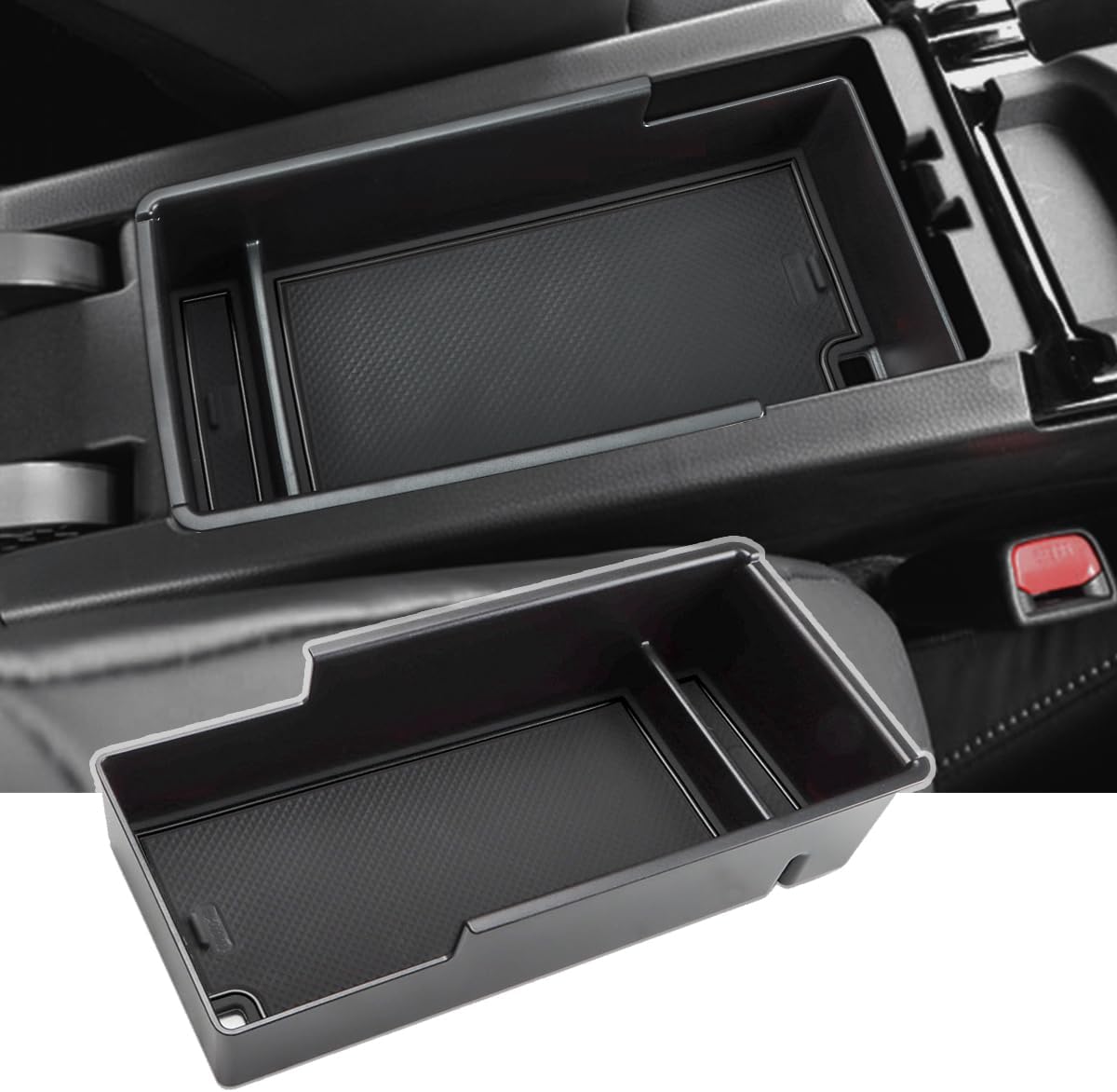 Auovo Toyota Prius 60 Series/65 Series Console Tray Center Console (MXWH60-AHXHB/MXWH65-AHXHB 2023.1~ Prius PHEV 3rd Generation 2023.3~) ABS Material Charging USB Function Interior Parts Red Black