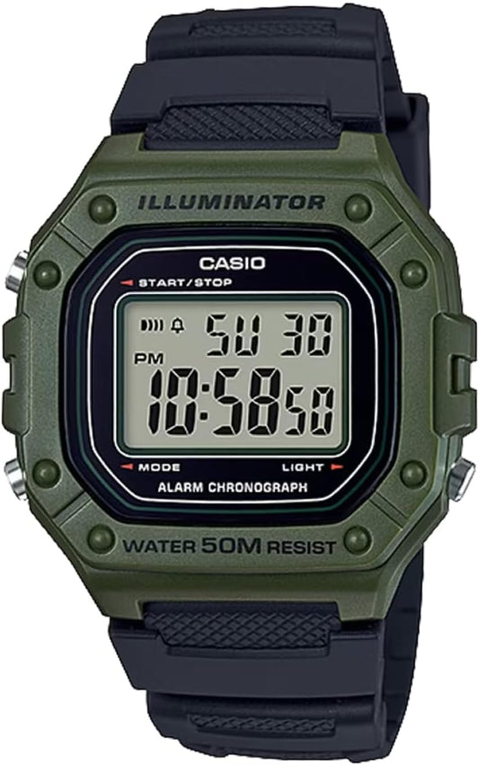 Casio W-218H-3A Standard Digital Watch, Men's, Women's, Cheap Casio, Petite Pla, Khaki, Black, Parallel Import, Belt Type: