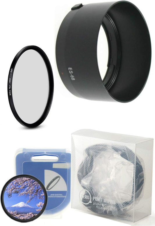 Lens Hood ES-68 & Lens Filter 49mm Compatible Set of 2 for Canon Lens (ES-68 & 49mm Filter)