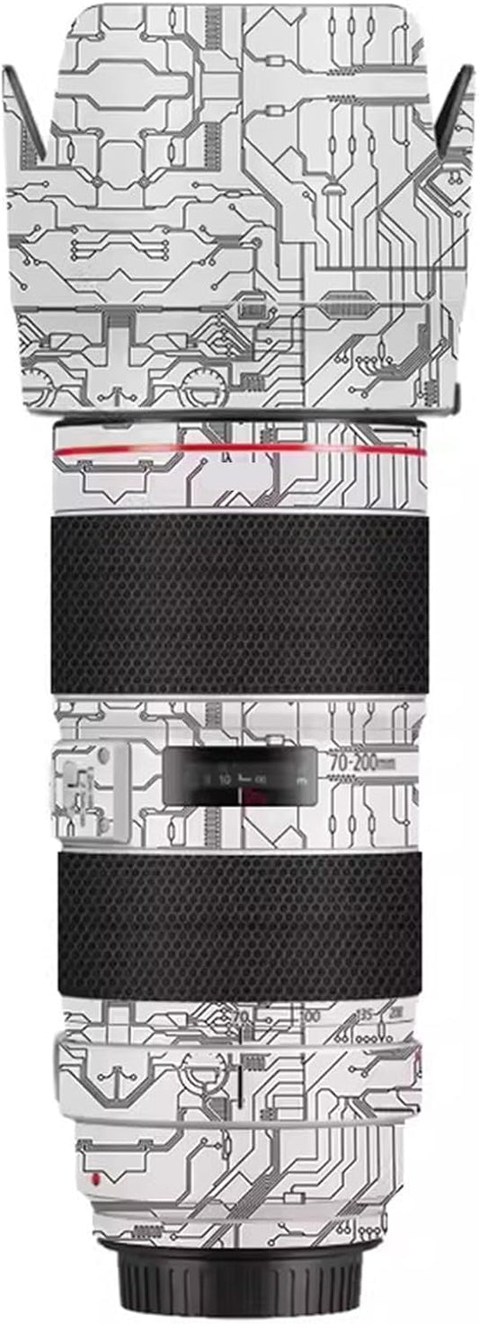 Skin Lens Camera Skin Wrap Vinly Protecticve Sticker Photo Accessories Canon EF 70-200mm F2.8L is III 70-200 2.8 (Circuit White)