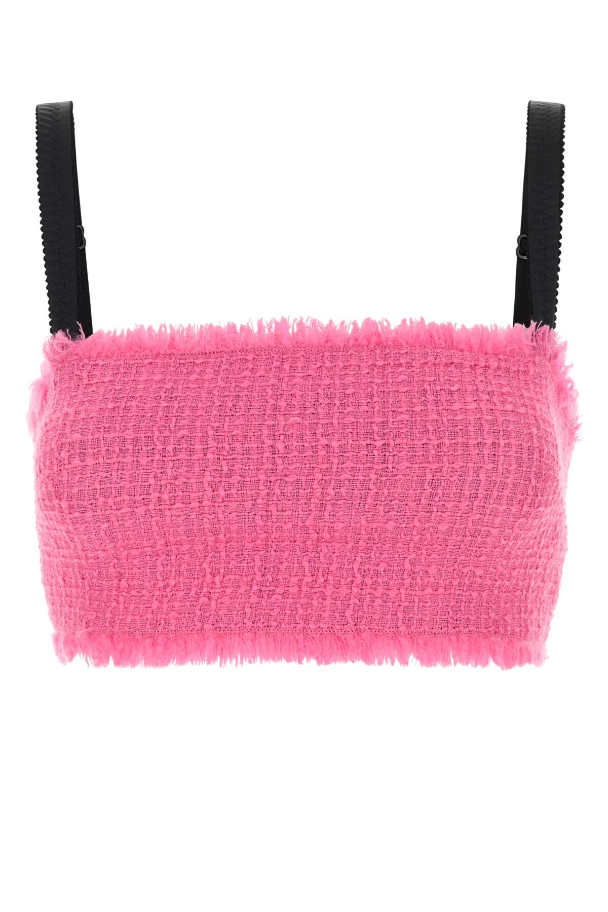 Dolce  Gabbana Dolce＆Gabbana Fuchsia Tweed Crop Top - Image 1