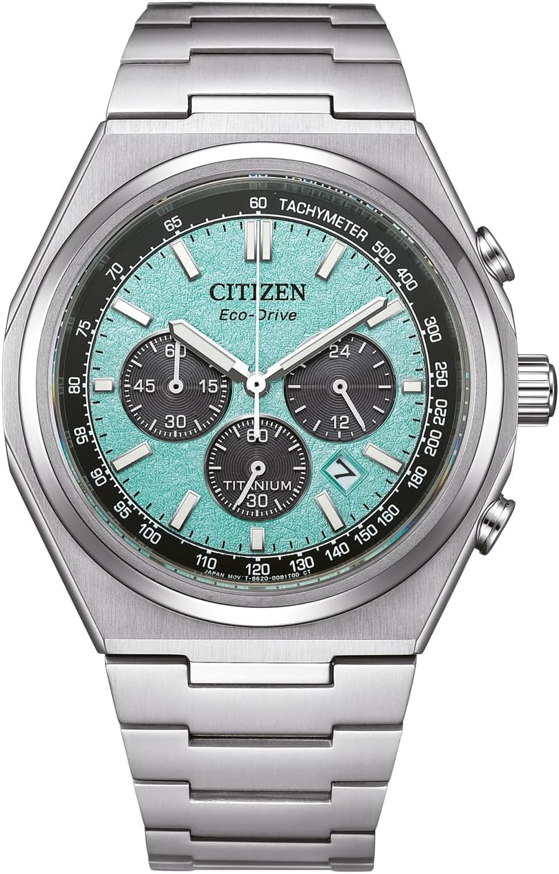 Citizen Eco-Drive Men's Titanium 10 Bar Chrono Date Silver Watch CA4610-85M