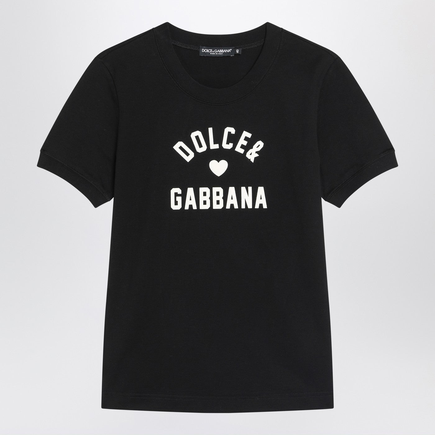 Dolce  Gabbana ドルチェ＆ガッバーナブラックコットンロゴTシャツ - Image 1