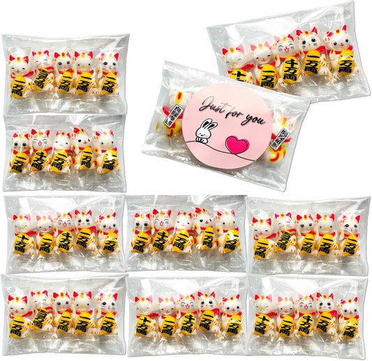 Lucky Neko Chocolate Ball, Petite Gift, Set of 10 Bags, Individual Packaging, Popular Luck Charm, Palm Size, Maneki Cat, Chocolate, Cat, Business Good-Luck, Handout, Sweets, Sachet, Valentine's Day,
