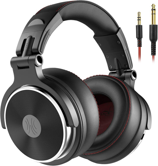 OneOdio Pro50 Hi-Res Headphones Wired 50mm Drivers Professional Monitoring Headphones For DJ Use Sealed Type For Studio/Instrument Practice/Mixing/TV Viewing/Movie Watching (Black) | 50mm Driver, Airtight, DJ/Studio, Musical Instrument Practice, TV Movies