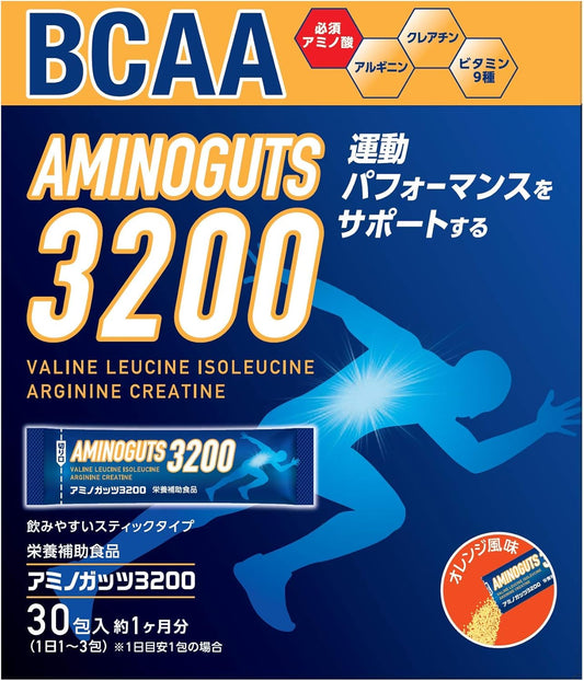 Rib Laboratories BCAA Exercise Essential Amino Acids, Arginine, Creatine, Vitamin, Stick Type, Amino Guts, 0.15 oz (4.2 g) x 30 Packs