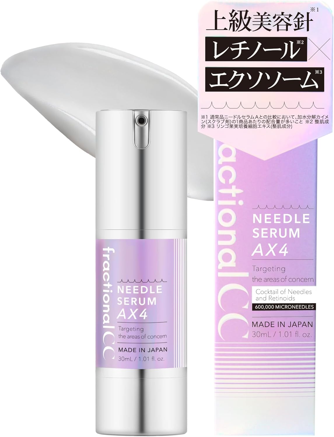 Fractional CC Needle Serum AX4 PDRN Pore Elastic Retinol Exosome Needle Shot 1.0 fl oz (30 ml)