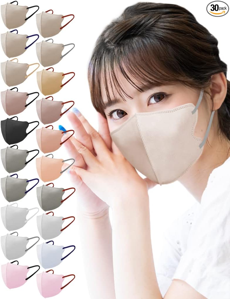 LaViness Sculpted Masks, Non-Woven Fabric, Made in Japan, 30 Masks