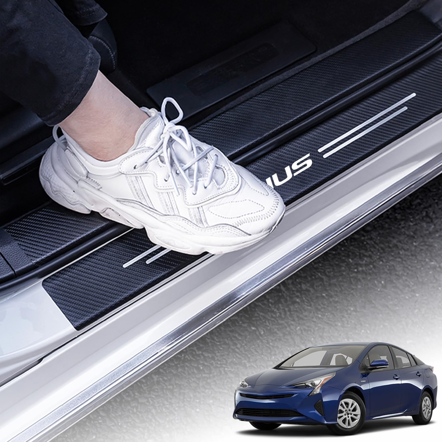 Kurtz Toyota Prius 50 Series, December 2015 - Present Special Design, Side Step Guard, Scuff Plate, Protective Sticker, Interior Parts, Accessories, Door Guard Sticker, Leather Material, Water