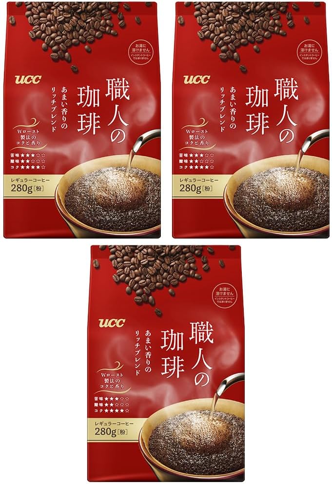 Artisan Coffee Rich Blend with Amai Scent, Powder, 28.6 oz (840 g) (9.5 oz (280 g) x 3 Packs) [Coffee Ground]