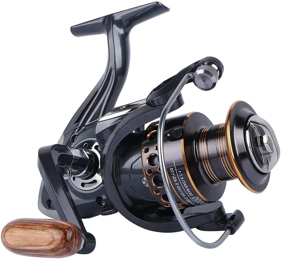 HappyLife Spinning Reel, Smooth Winding Feel, Recommended for Beginners, For Kids, Adults, Maximum Drag Force 55.1 lbs (25 kg), Left and Right Interchangeable Handle, Gear Ratio: 4.7: 1/5.2:1,