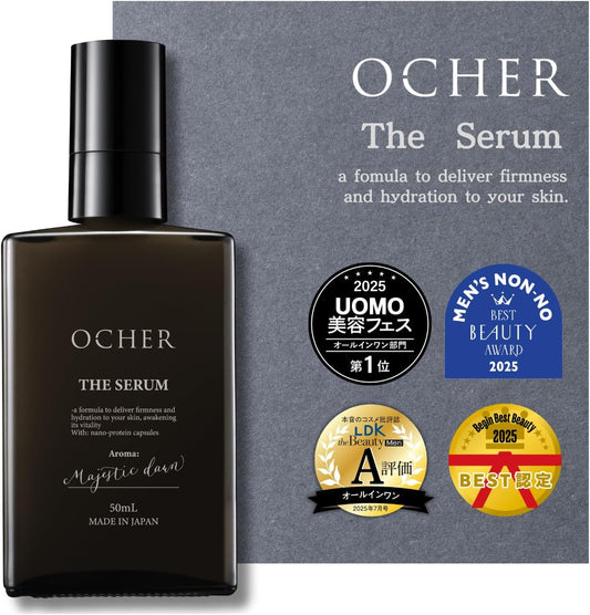 OCHER OCHER The Serum (Supervised by a Dermatologist) Men's Beauty Essence, All in One 5.1 fl oz (150 ml), Bactiol, Niacinamide, CICA, Vitamin C Derivative, Azelaic Acid, Moisturizing, Hali, Shine