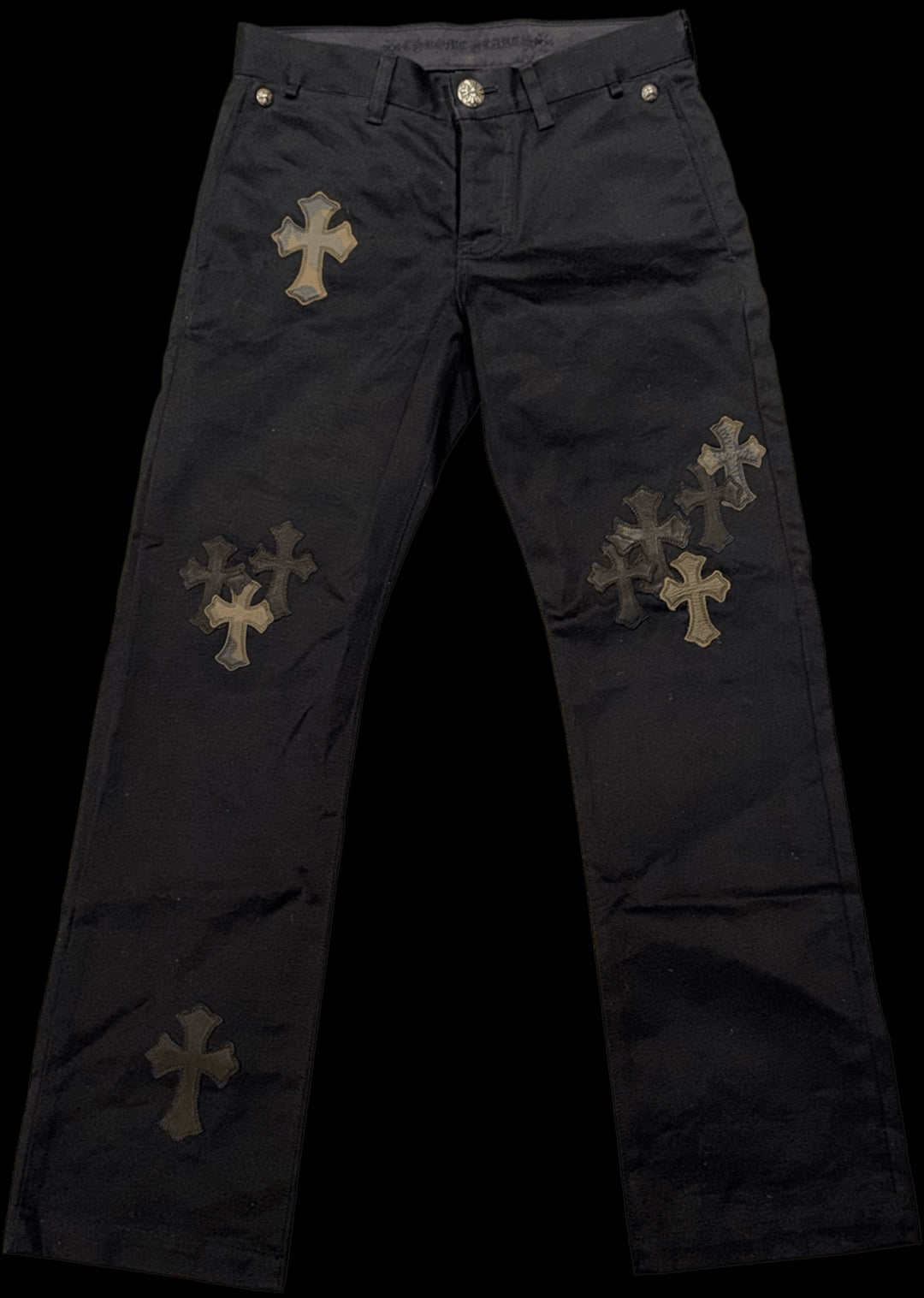 CHROME HEARTS 'BLACK CAMO' FLOODED PATCH CHINO PANTS